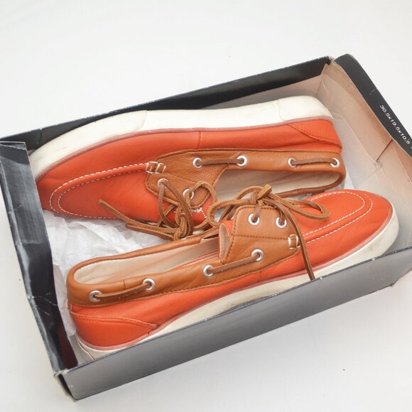 Polo Ralph Lauren Men\'s Leather Boat Shoes Pre Owned Size 9.5D